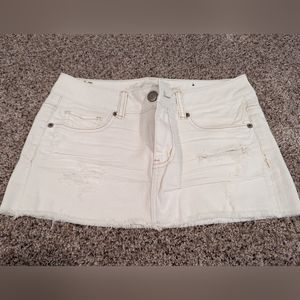 American Eagle white jean skirt, size 2